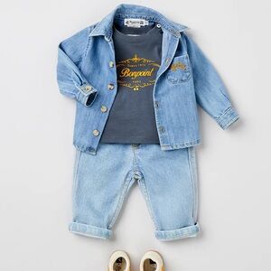 Bonpoint SUMMER 2023 BABY BOY'S LOOK DENIM SHIRT